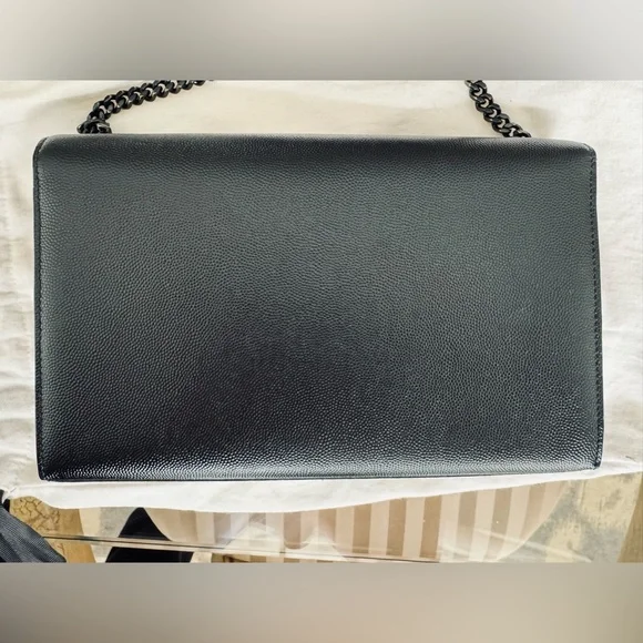 Saint Laurent YSL Medium Grain De Poudre Embossed Leather Black Shoulder Bag - Picture 7 of 16